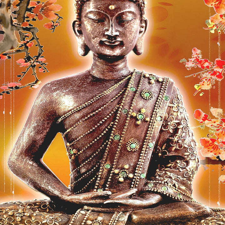 Runa Art Wandbilder Buddha Feng Shui 5 Teilig Bild auf Vlies Leinwand Deko Wohnzimmer Schlafzimmer W