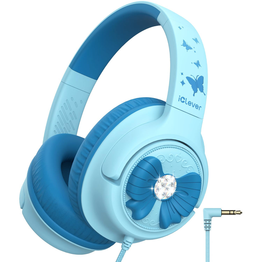 iClever kopfhörer Kinder,85 dBA Sicherer Klang,Faltbarer Over-Ear 3.5 mm kopfhörer Kinder mit Kabel,