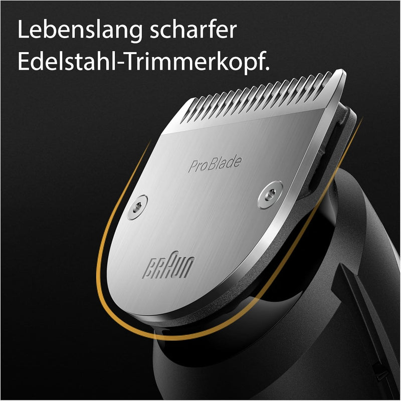 Braun Barttrimmer, Bartschneider/Trimmer/Haarschneider Herren, Haarschneidemaschine Profi (recycelba