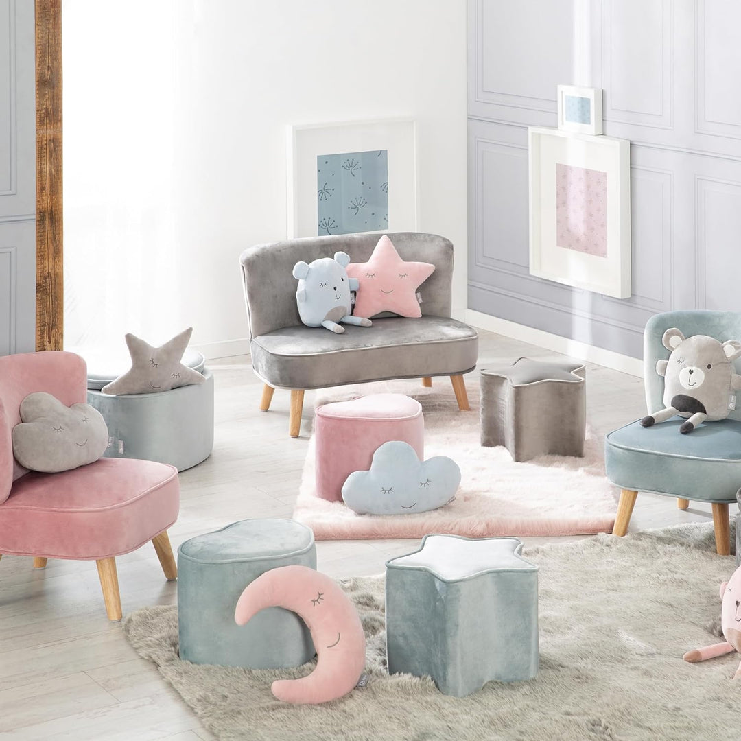 roba Baumann GmbH Kinderhocker in Sternform - Lil Sofa, Hellblau, 24 cm Sternform Hellblau/Sky, Ster