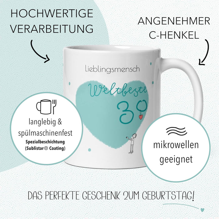 Geschenk zum Geburtstag - 30. Geburtstag Geschenk - Edle Tasse mit Spruch – Das perfekte Geburtstags