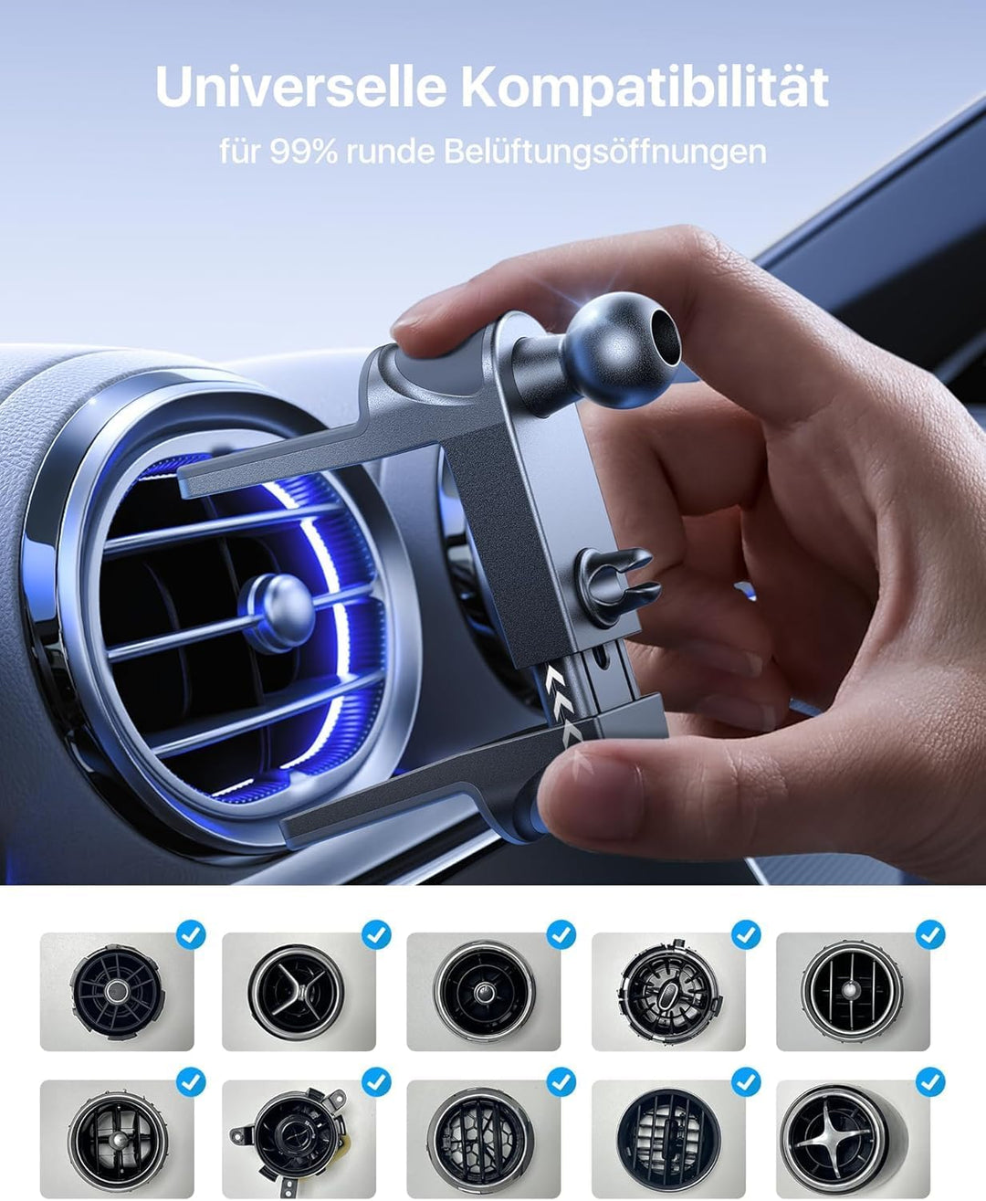 andobil Handyhalterung Auto für MagSafe Autohalterung Runde lüftung[20xN56 Stärkste Magnete]Magnet K