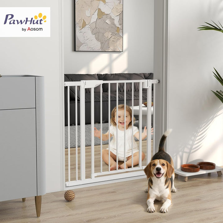 PawHut Treppenschutzgitter Absperrgitter Hund Schutzgitter ohne Bohren 76-88 x 76 cm Türschutzgitter