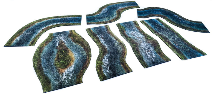 2D modulares Fluss-Set kompatibel mit Warmachine & Hordes, Warhammer Age of Sigmar, Warhammer 40k, S