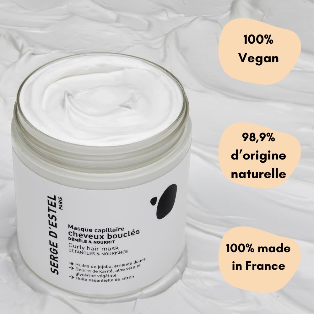 SERGE D'ESTEL PARIS Lockige Haarmaske Pflegende Pflege 100% Vegan Entwirrt und definiert Locken Glän