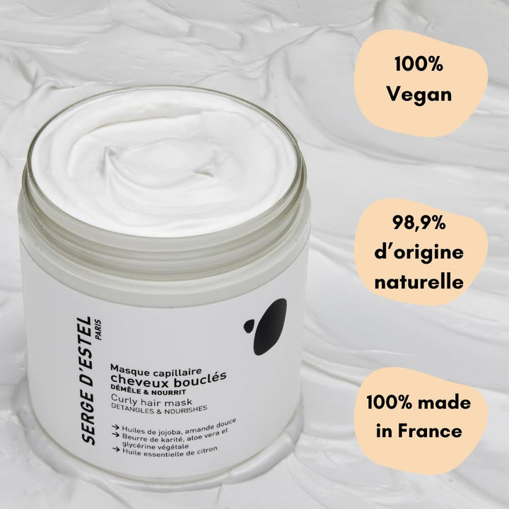 SERGE D'ESTEL PARIS Lockige Haarmaske Pflegende Pflege 100% Vegan Entwirrt und definiert Locken Glän