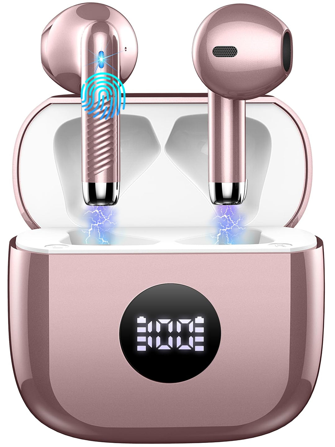 Kopfhörer Kabellos Bluetooth 5.4, Bluetooth Kopfhörer HiFi Stereo mit 4 ENC Noise Cancelling Mic, 40