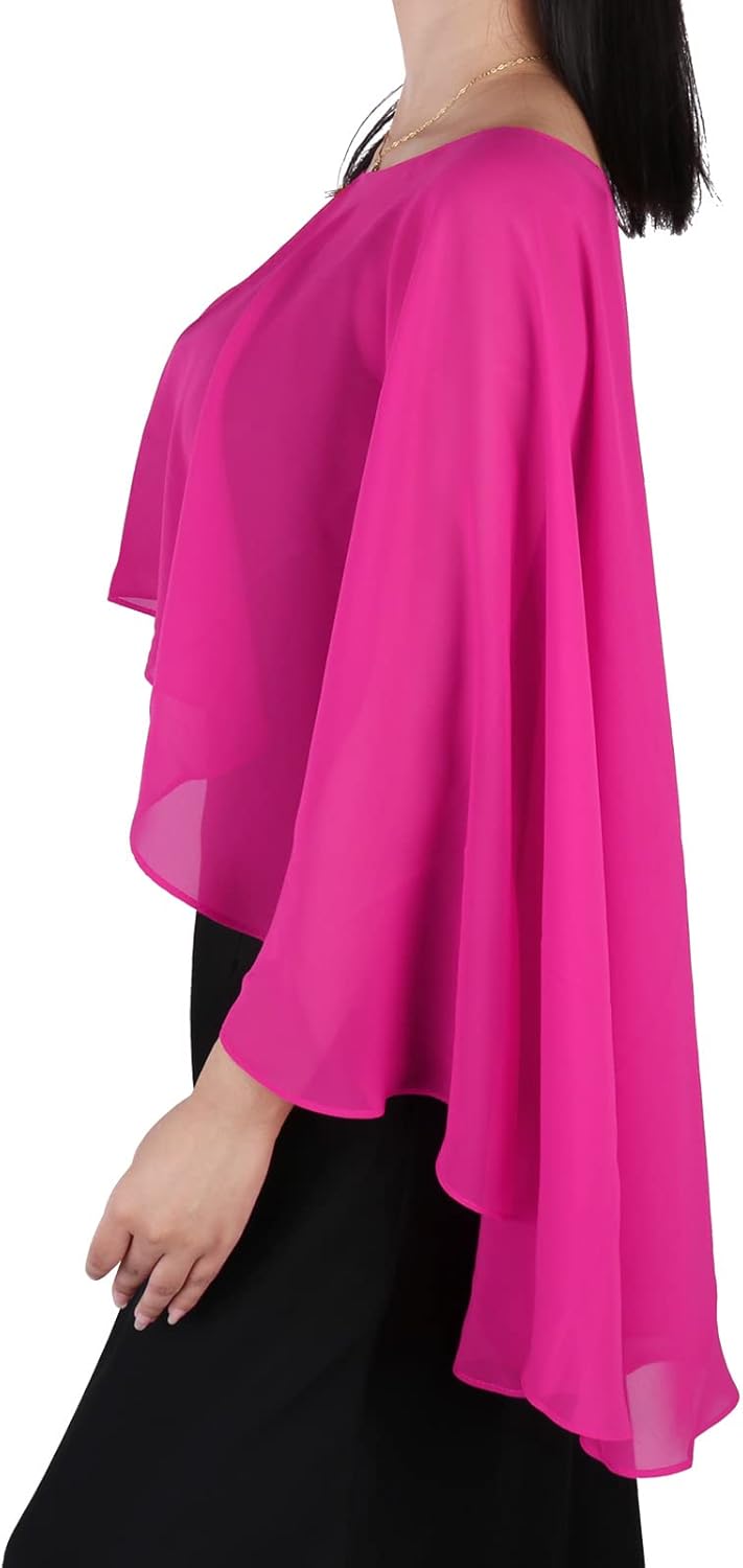 Ladiery Sheer Chiffon Capes Weiche Capelets für Frauen, leichte Tücher und Wraps für Abendpartykleid