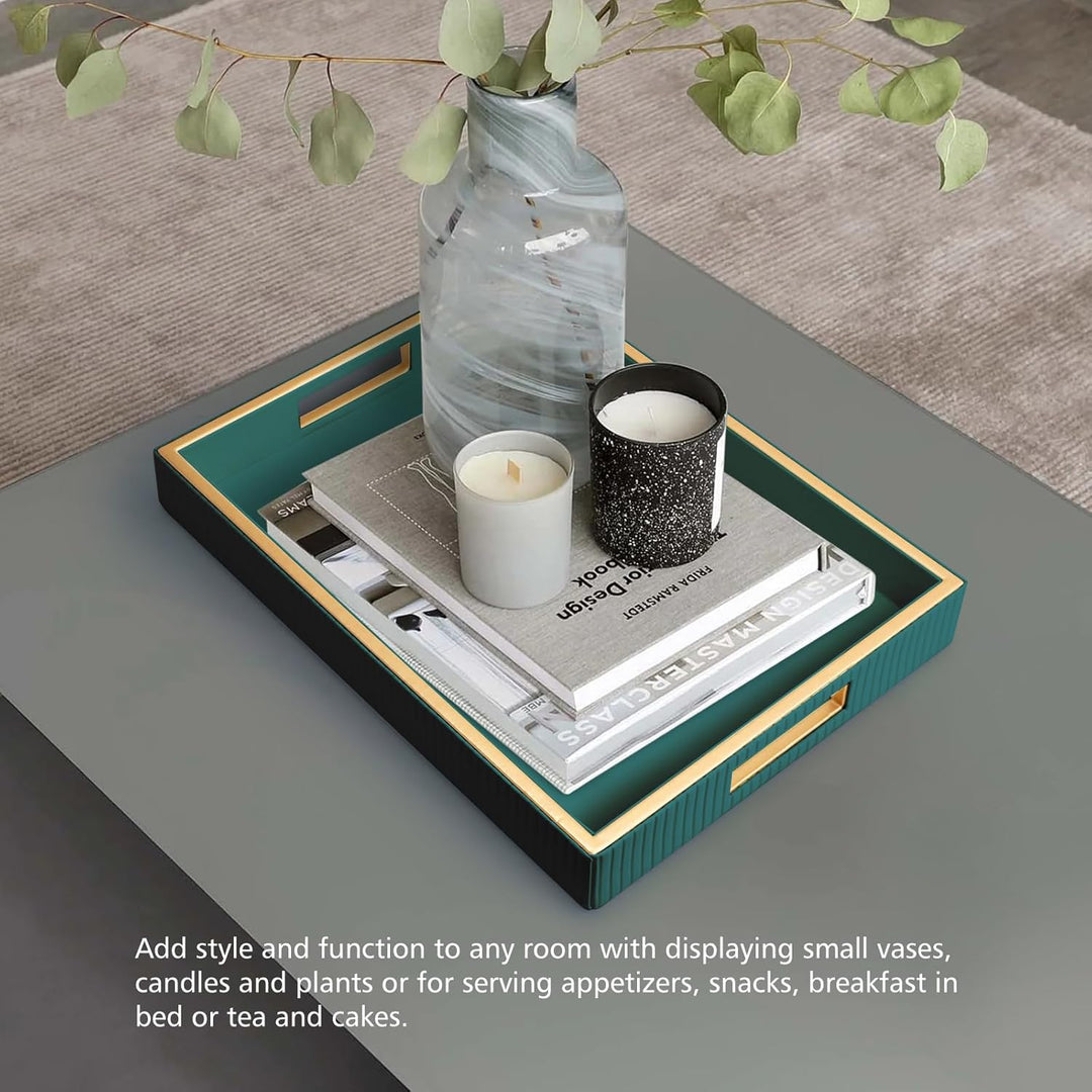 SANZIE Ledertablett, Schreibtisch-Aufbewahrung, Organizer, Premium-Serviertablett, dekoratives Table