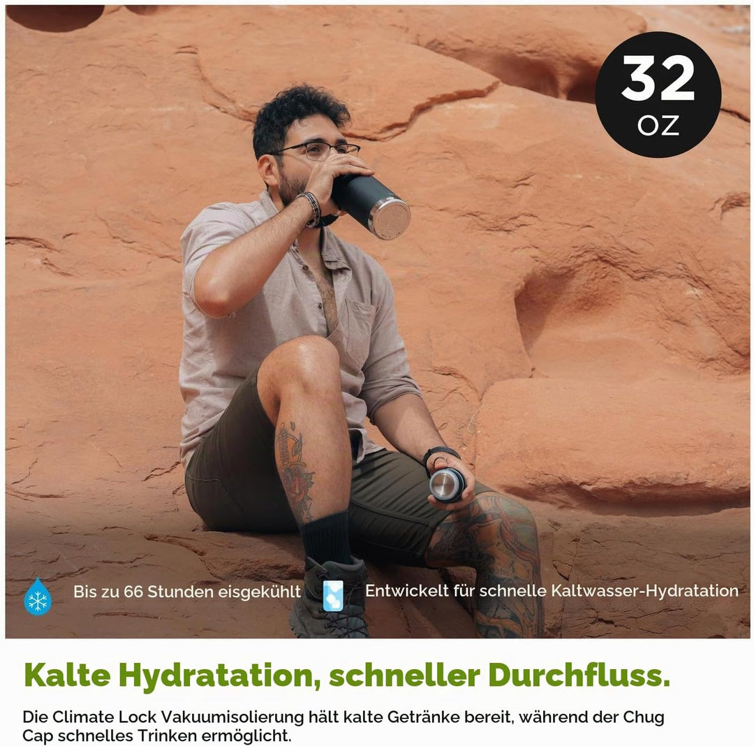 KleanKanteen Herren TKWide VI Trinkflasche, Black, One Size Schwarz, Schwarz