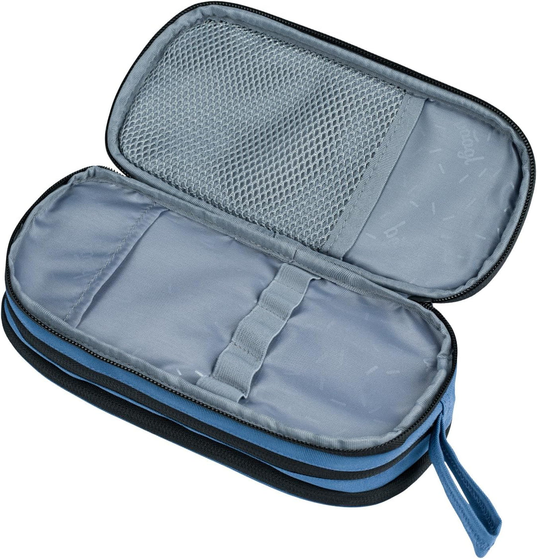 Baagl Federmäppchen Schule Federmappe mit 3 Fächer Teenager - Ocean Blue | Diese Federtasche und das
