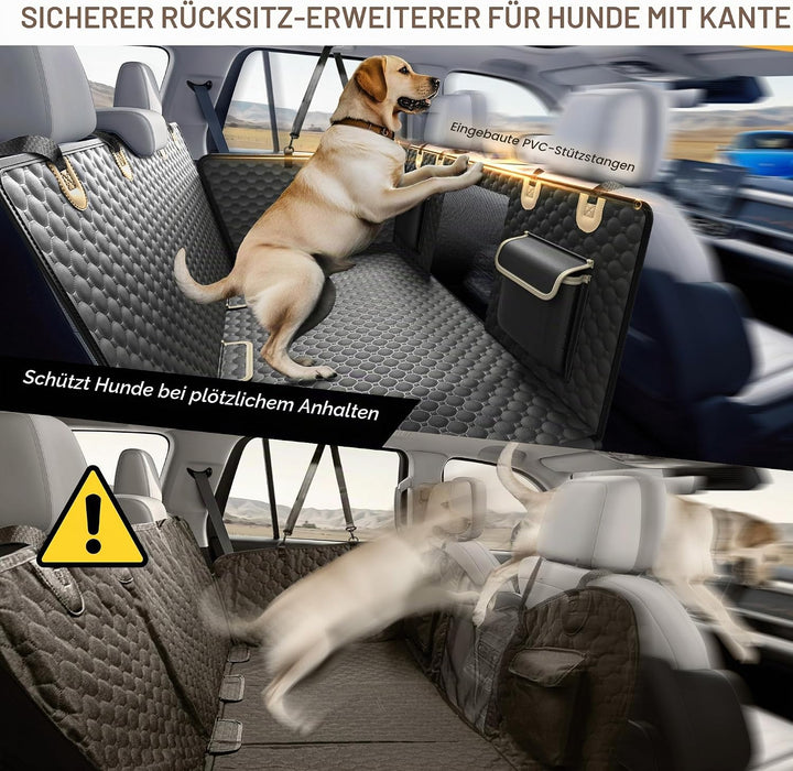 Rücksitzverlängerung für Hunde, PVC-Stangenunterstützung und harte Unterseite, Autositzbezug für Hun