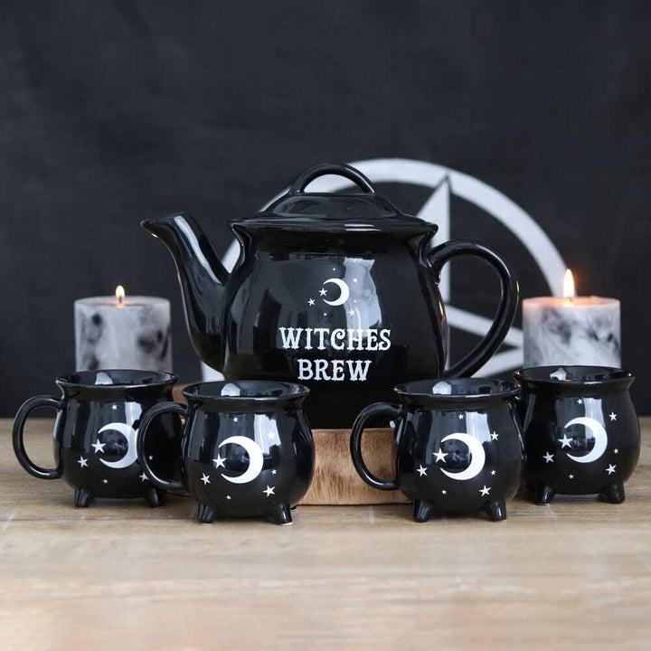 Something Different Teekanne und Tasse Witches Brew Tea set Schwarz