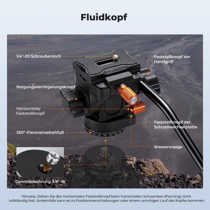 K&amp;F CONCEPT Kamera Stativ Handy Stativ | Tripod für Smartphone mit Handy Tablet Halterung, Aluminium