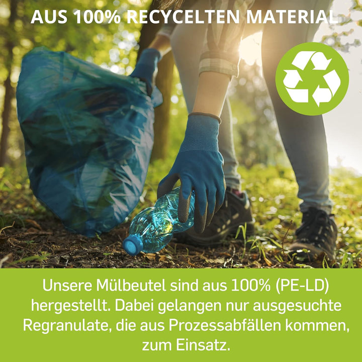 Hossi's Wholesale Abfallsäcke, 10 Rollen à 25 reissfeste Müllbeutel XXL, Müllsäcke blau, Mülltüten e