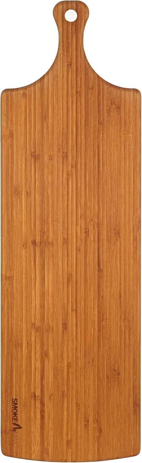smokemax® XL Servierbrett dark bamboo (ca. 75x22x2cm), Schneidebrett, Designbrett aus natürlichen Ba