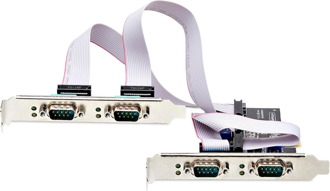 StarTech.com 4-Port Serielle PCIe Karte, Quad-Port PCI Express zu RS232/RS422/RS485 DB9 Serielle Kar