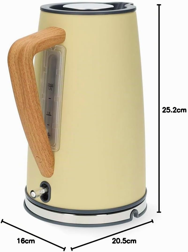 Wasserkocher - 1.7 l - Soft-Touch - Gelb - Um 360 Grad drehbar - Verdecktes Heizelement - Strix Cont