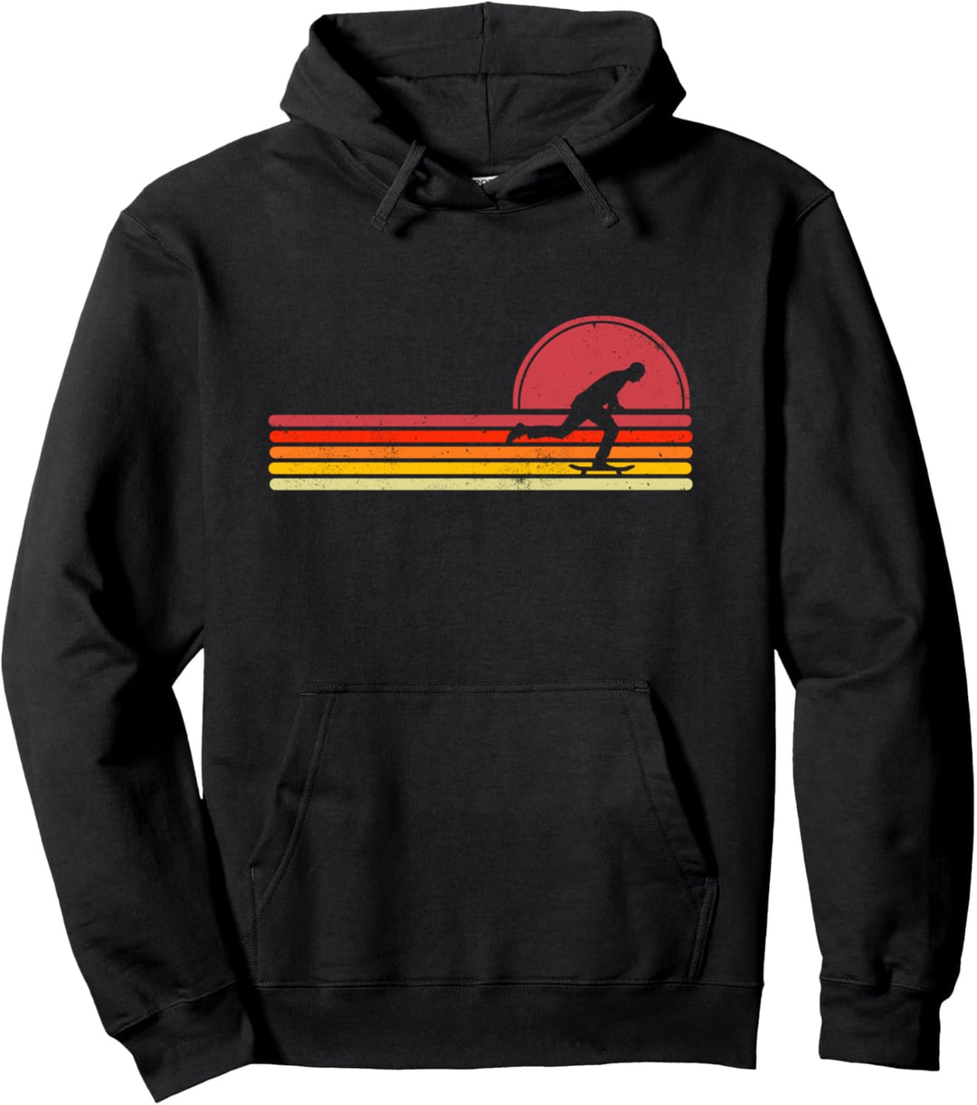 Vintage Retro Skater Skateboard Skateboarding Pullover Hoodie