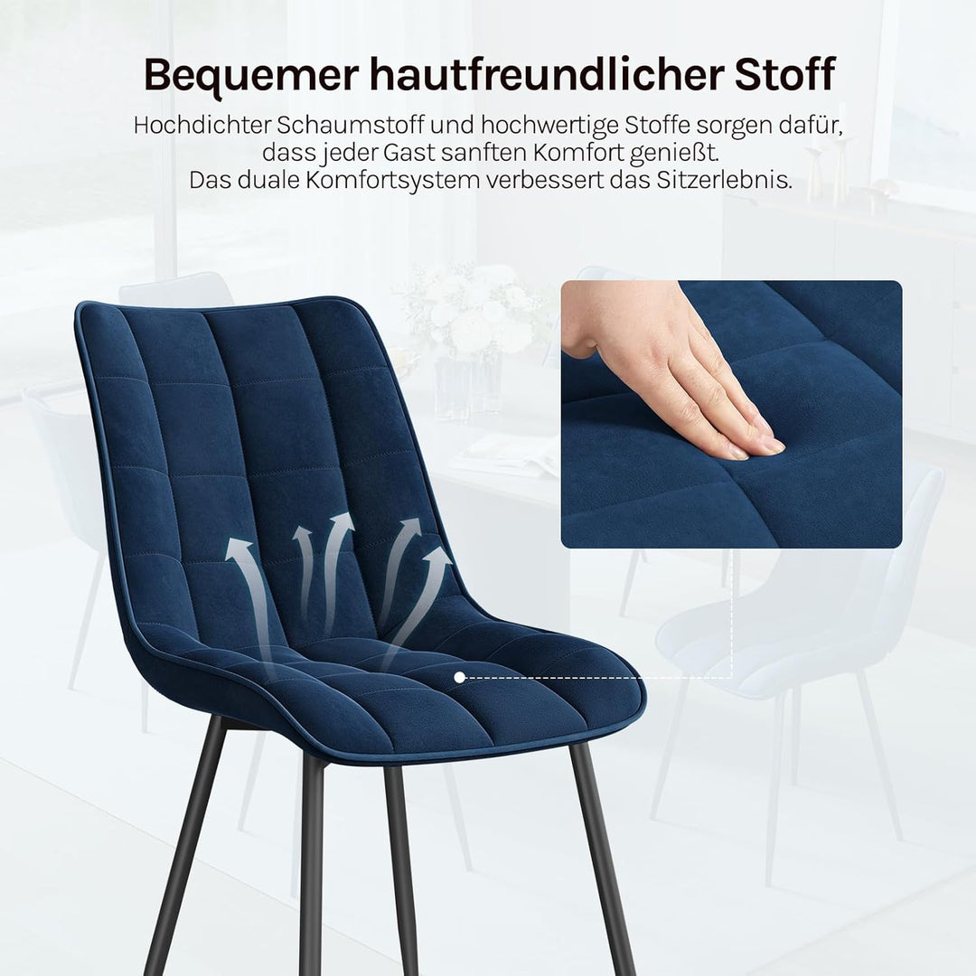 WOLTU 4 x Esszimmerstühle 4er Set Esszimmerstuhl Küchenstuhl Polsterstuhl Design Stuhl mit Rückenleh