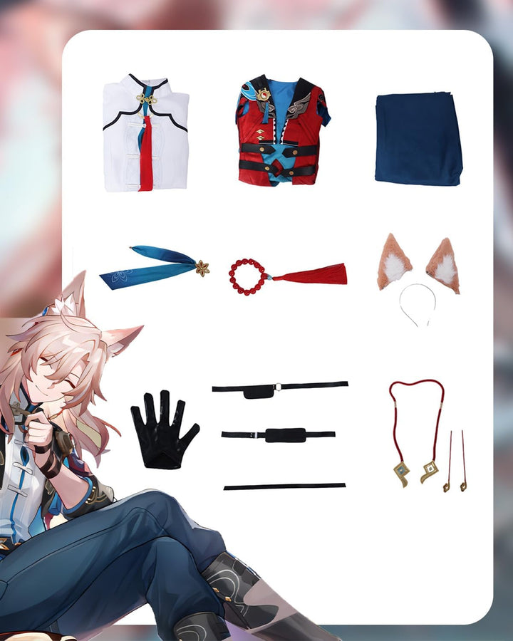 CR ROLECOS Honkai Star Rail March 7th Anaxa Cosplay Kostüm Outfit Spielfiguren Uniform Full Set Hall