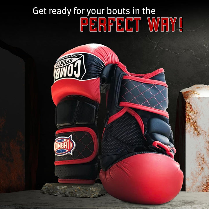 Combat Sports Max Strike MMA-Trainingshandschuhe, offene Handfläche, Fingerlose Handschuhe für MMA,