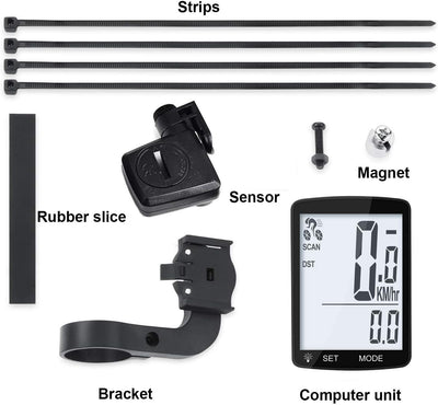 Dricar Fahrradcomputer Drahtlos Wasserdicht LCD Backlight Grossbildschirm Fahrradtacho Radcomputer T