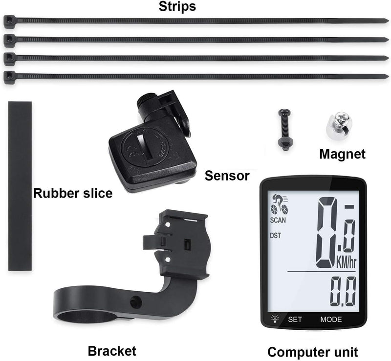 Dricar Fahrradcomputer Drahtlos Wasserdicht LCD Backlight Grossbildschirm Fahrradtacho Radcomputer T