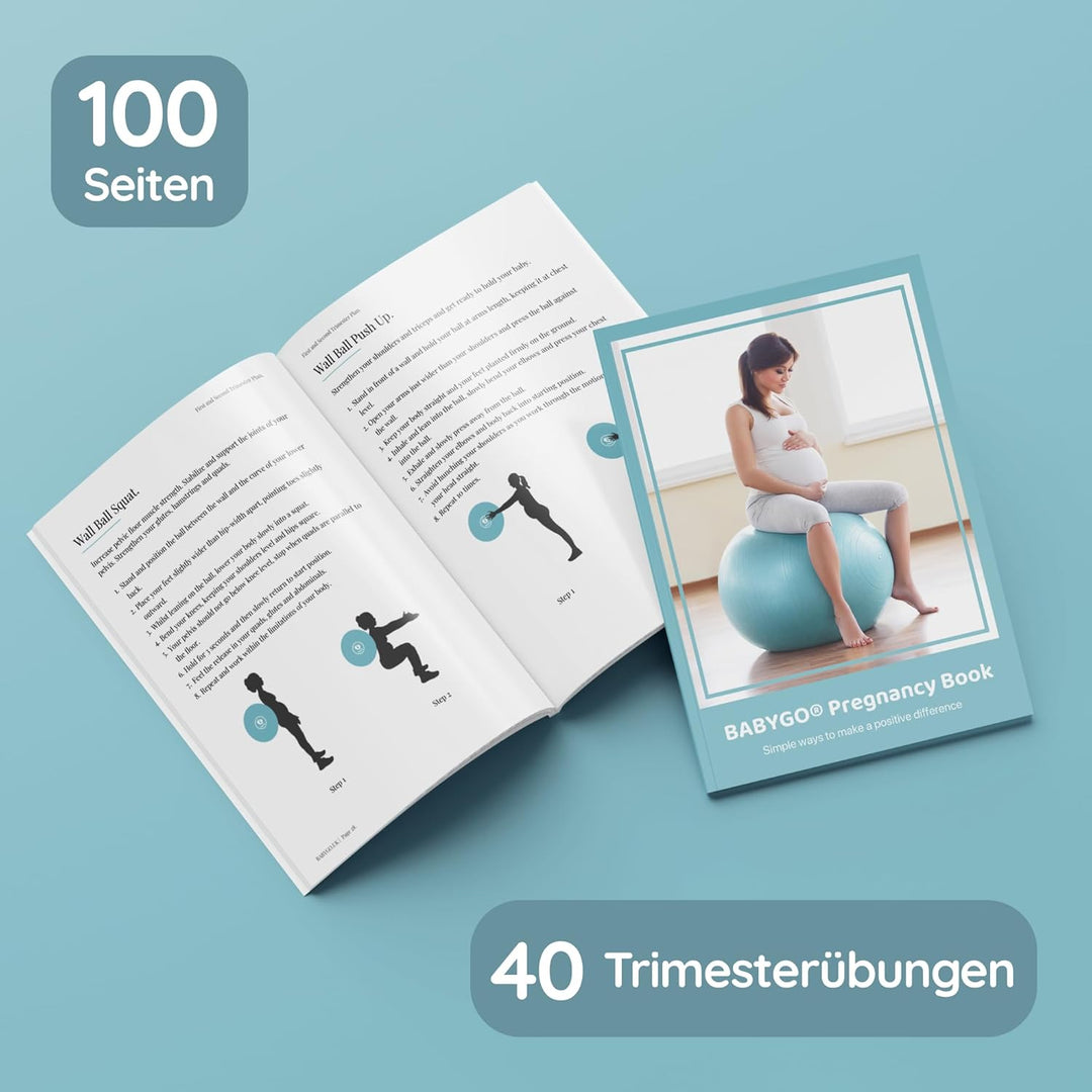 Gymnastikball Schwangerschaft Sitzball Büro Schwanger Yoga Pezziball | inklusive Schwangerschaftsbuc