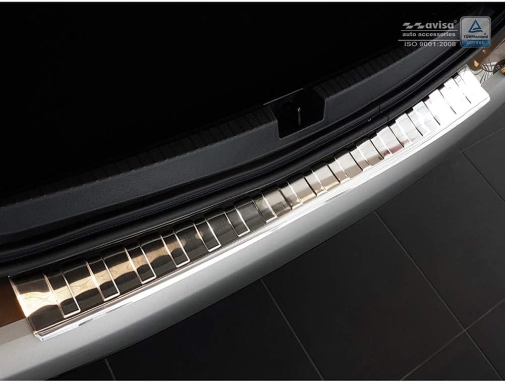 Avisa Edelstahl Heckstossstangenschutz kompatibel mit Dacia Duster II 2018-2021 & FL 2021- 'Ribs'