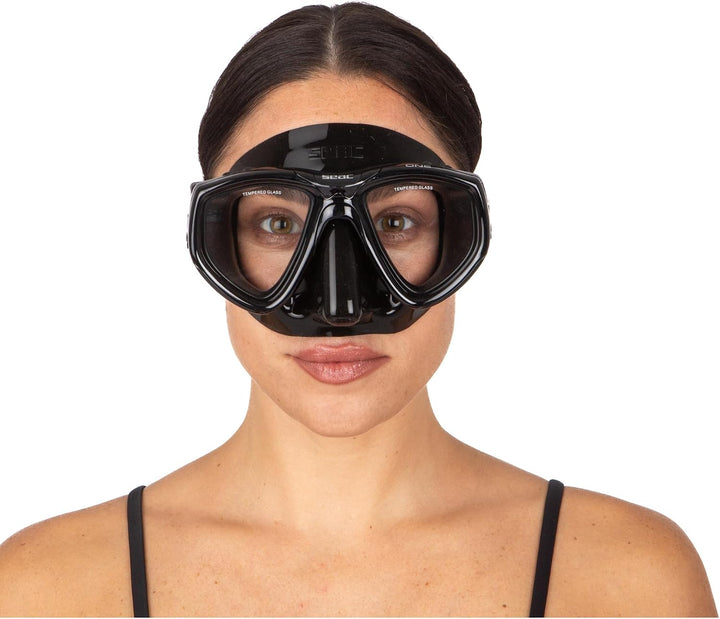 Seac Unisex Tauchmaske ONE, Regular Fit schwarz/schwarz, schwarz/schwarz