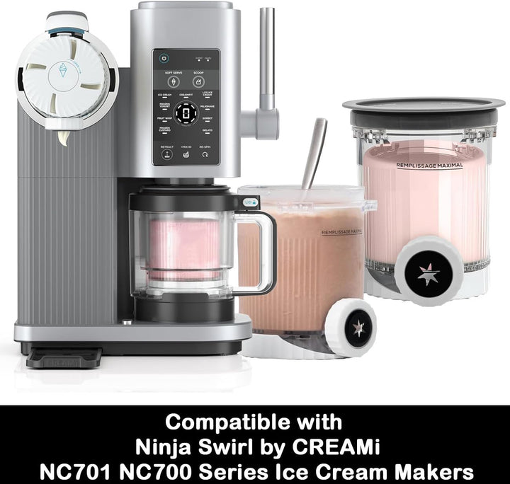 2 Stück Behälter für Ninja Swirl by CREAMi Softeis Eismaschine NC701EU NC701 NC700 Serie, 480ml Ersa