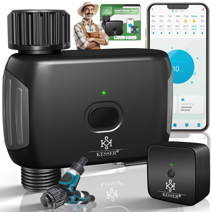 KESSER® Bewässerungssteuerung mit WLAN WiFi | Bewässerungscomputer für Garten & Balkon | Bewässerung