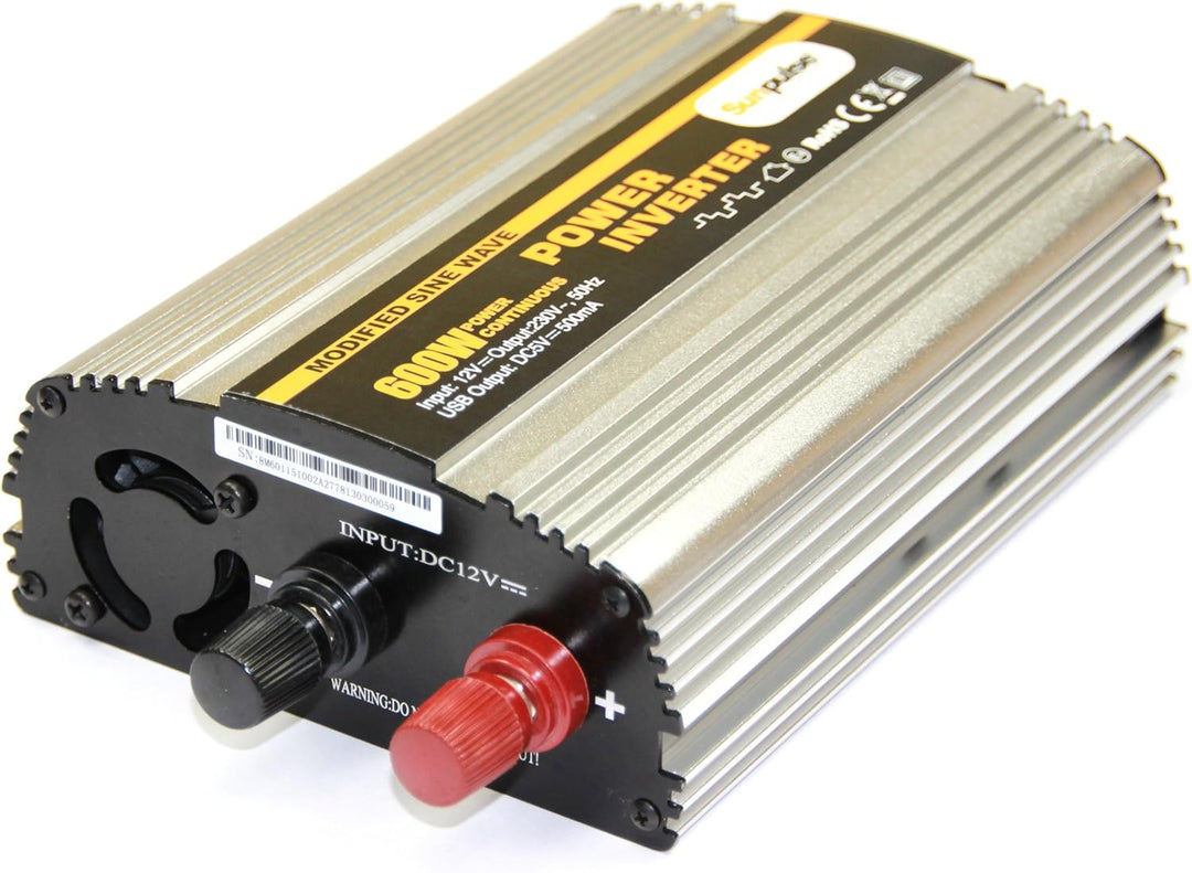 SOLARTRONICS NS600 Spannungswandler 12V 230V modifizierter Sinus 600W/1200W Wechselrichter 12V auf 2