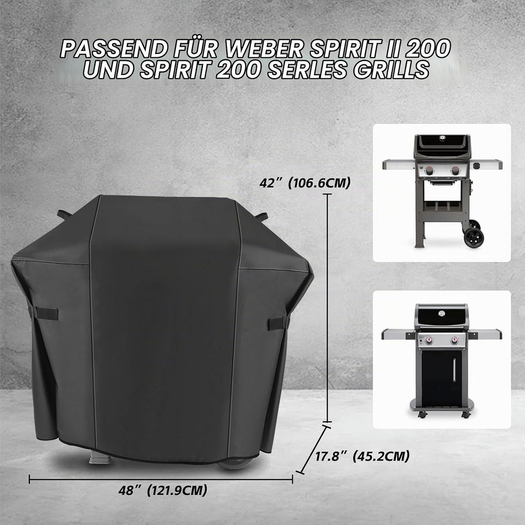 Weber Spirit Spirit II Serie 200 Grillabdeckung 600D Heavy Duty Wasserdicht 48" 7138 Ganzjahresschut