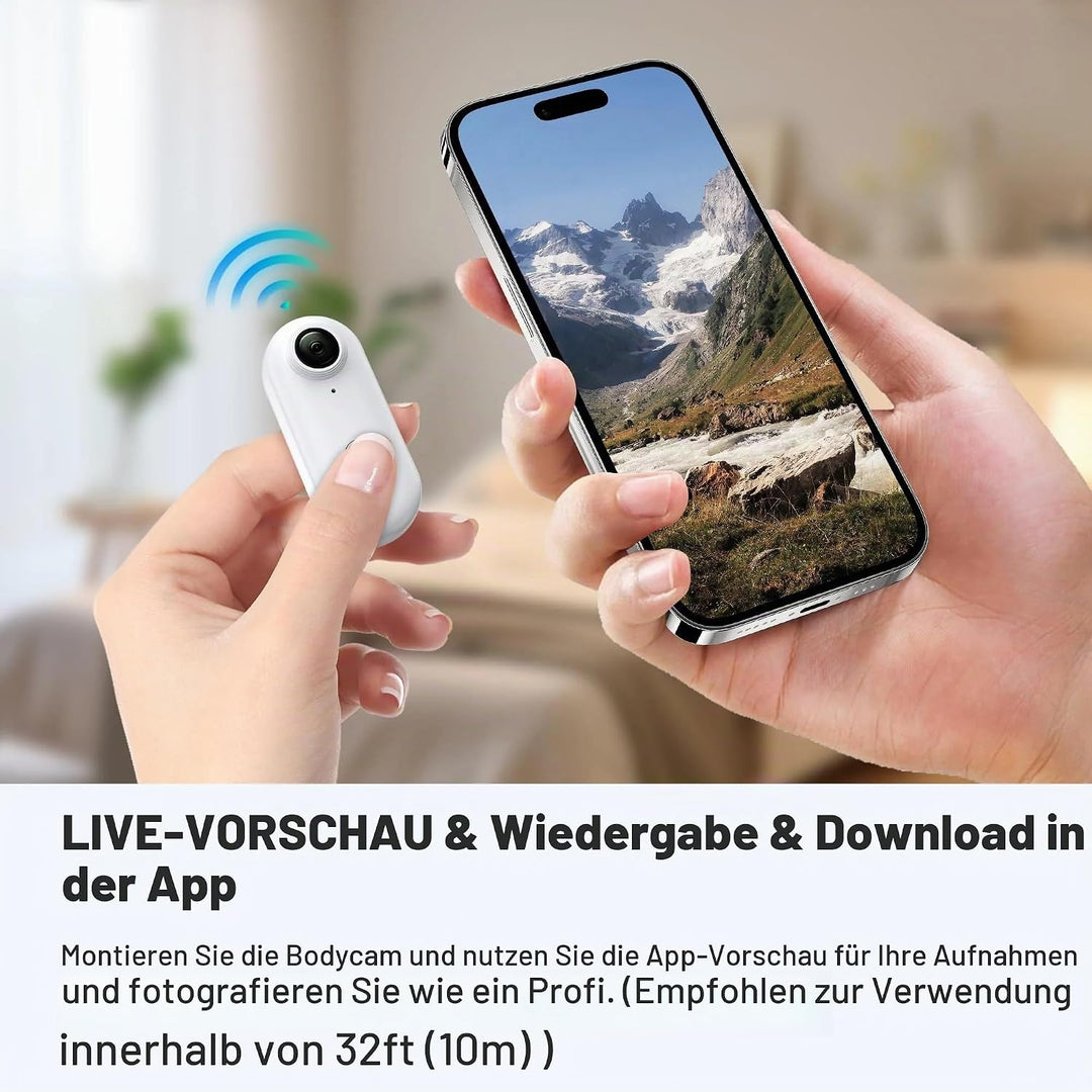 TKMARS Mini 4K Action Kamera WLAN, Magnetische Bodycam mit 120° Weitwinkel, Wasserdicht bis 30m mit