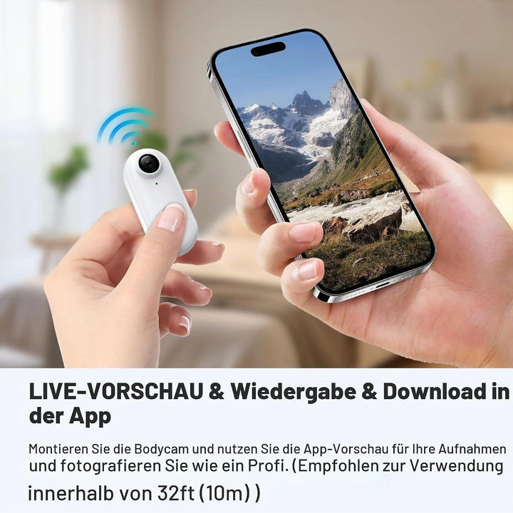 TKMARS Mini 4K Action Kamera WLAN, Magnetische Bodycam mit 120° Weitwinkel, Wasserdicht bis 30m mit
