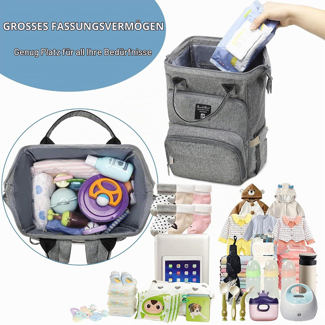 Pomelo Best Baby Wickelrucksack stylische Wickeltasche Rucksack mit Wickelunterlage multifunktional