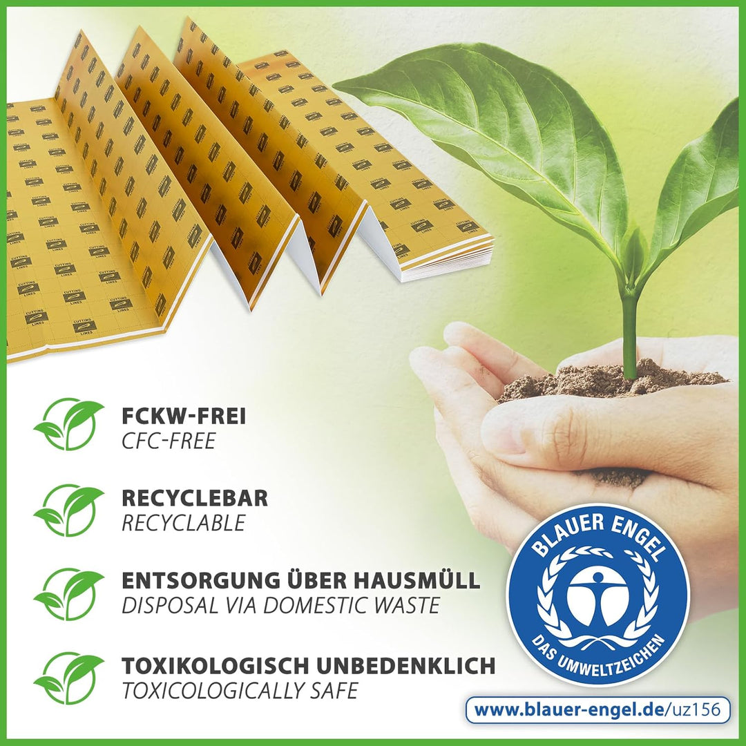 20m² Heizfilm-Unterlage Trittschalldämmung 1,5mm für Vinyl-Bodenbeläge, elastische Designbeläge mit