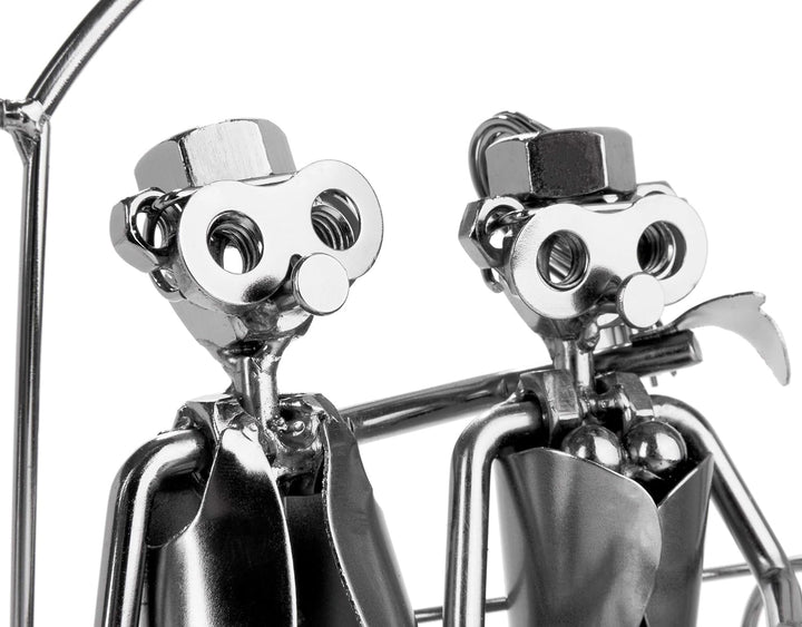 BRUBAKER Schraubenmännchen Liebespaar auf Schaukel - Handarbeit Eisenfigur Metallmännchen Liebe - Me