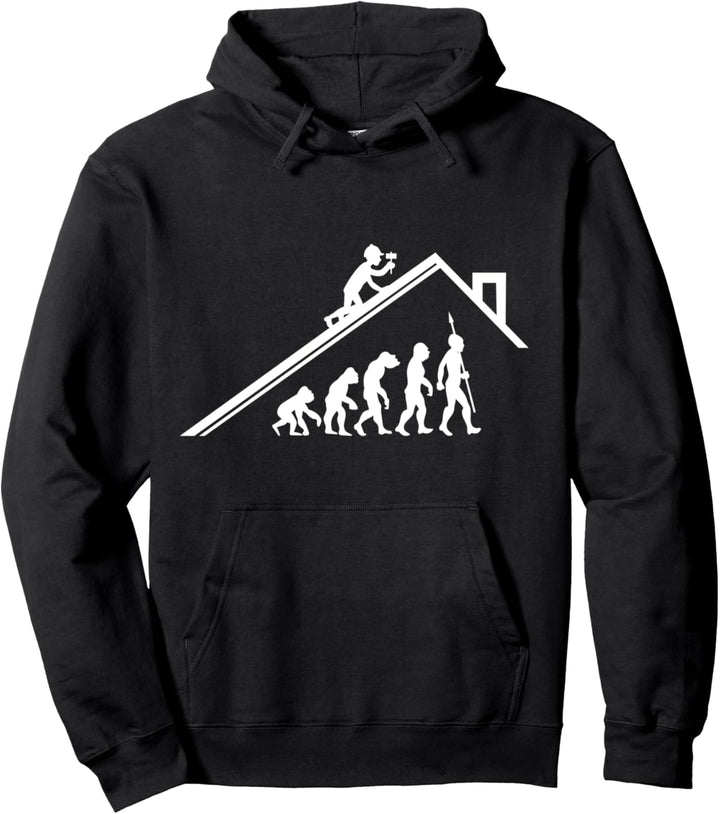 Dachdecker Handwerker Zimmermann Evolution Bau Fun Lustig Pullover Hoodie