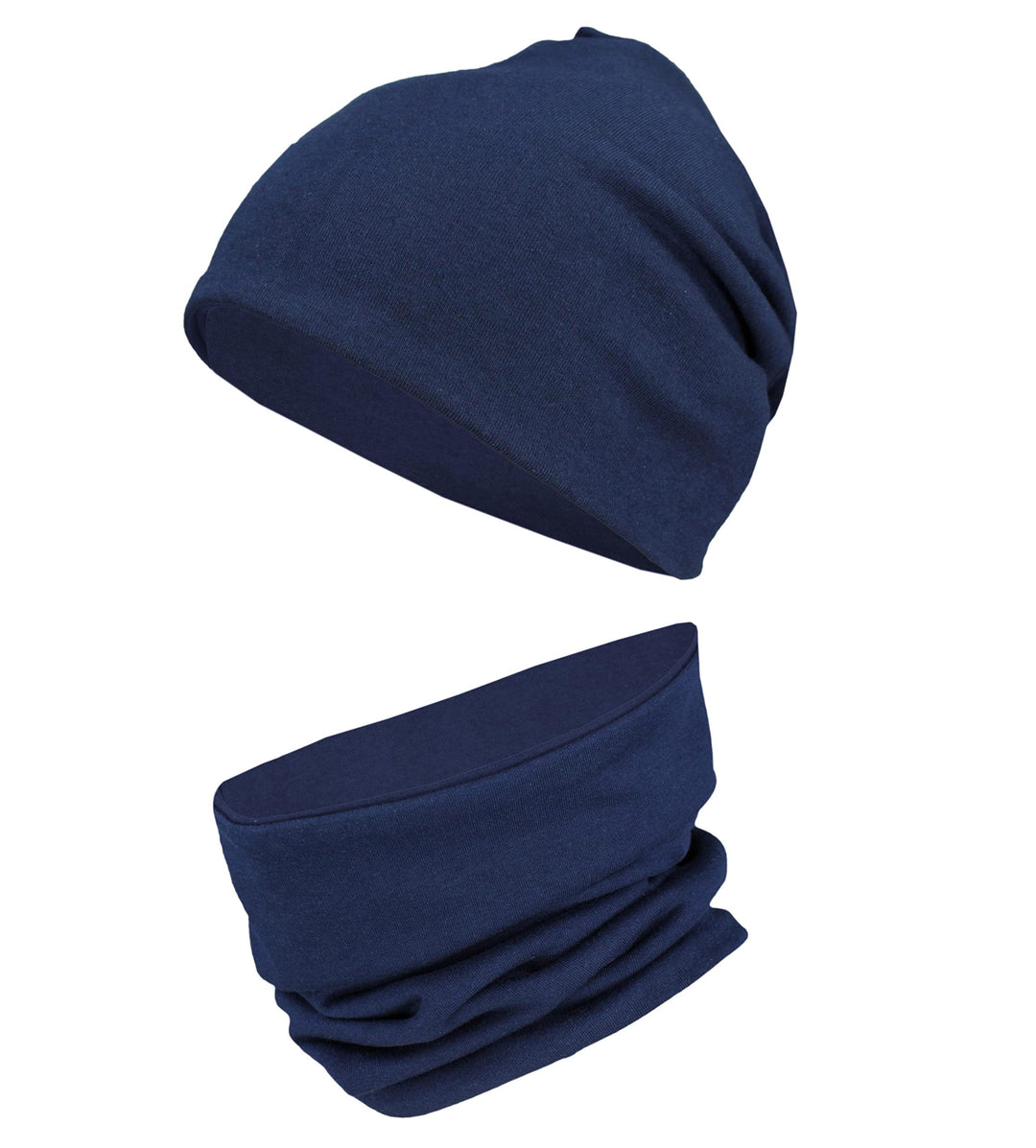 TupTam Unisex Kinder Beanie Mütze Schlauchschal Set, Dunkelblau