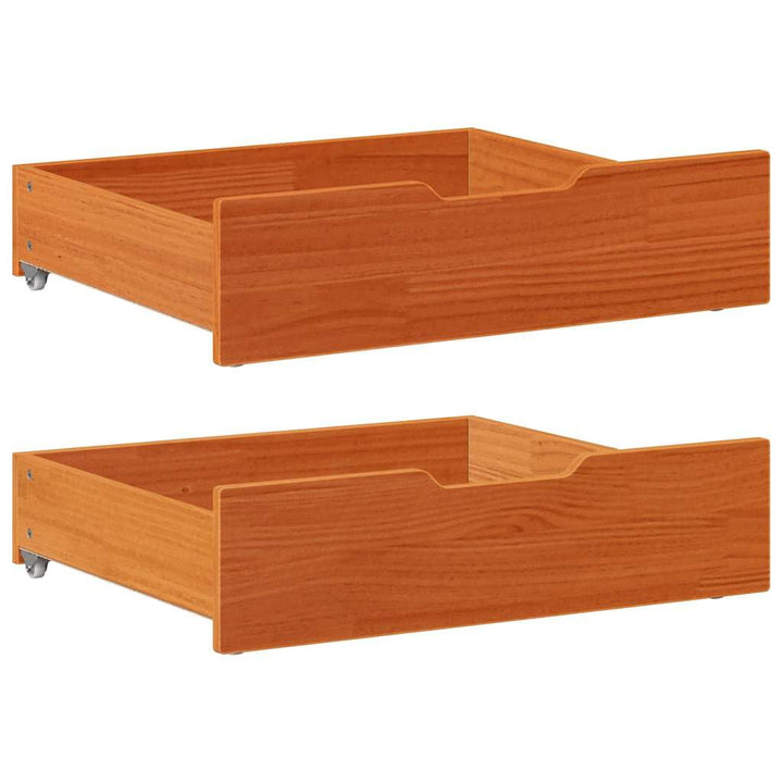 vidaXL Bettschubladen 2 Stk., Bettkasten Holz Aufbewahrung mit Rollen, Bett Schublade Bettauszug, Be