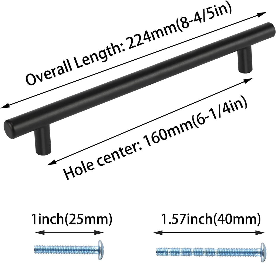 LONTAN 20 Stück Griffe für Küchenschränke Küchengriffe Schwarz 160mm lochabstand Griffe Schwarz Möbe