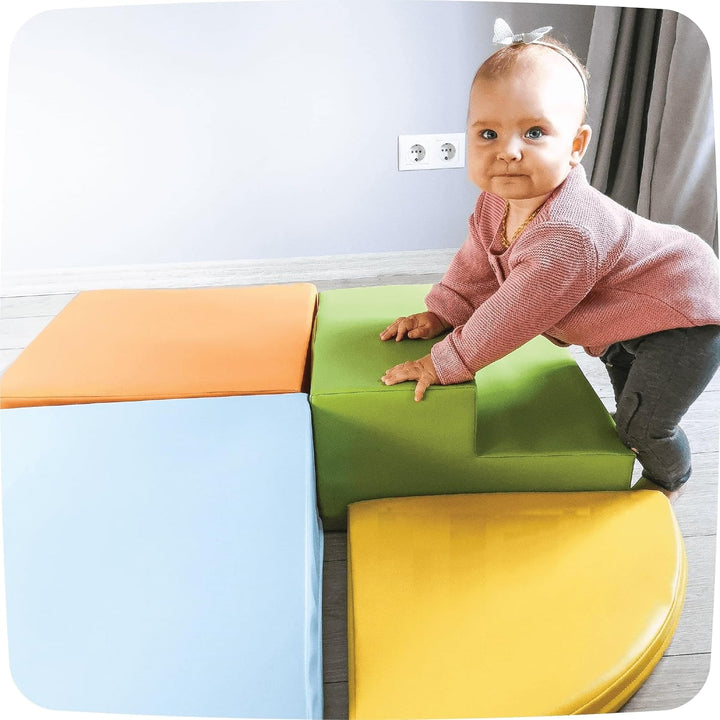 IGLU SOFT PLAY Corner Crawler Softbausteine Riesenbausteine Schaumstoffbausteine 4 Blöcke - Anti-Rut