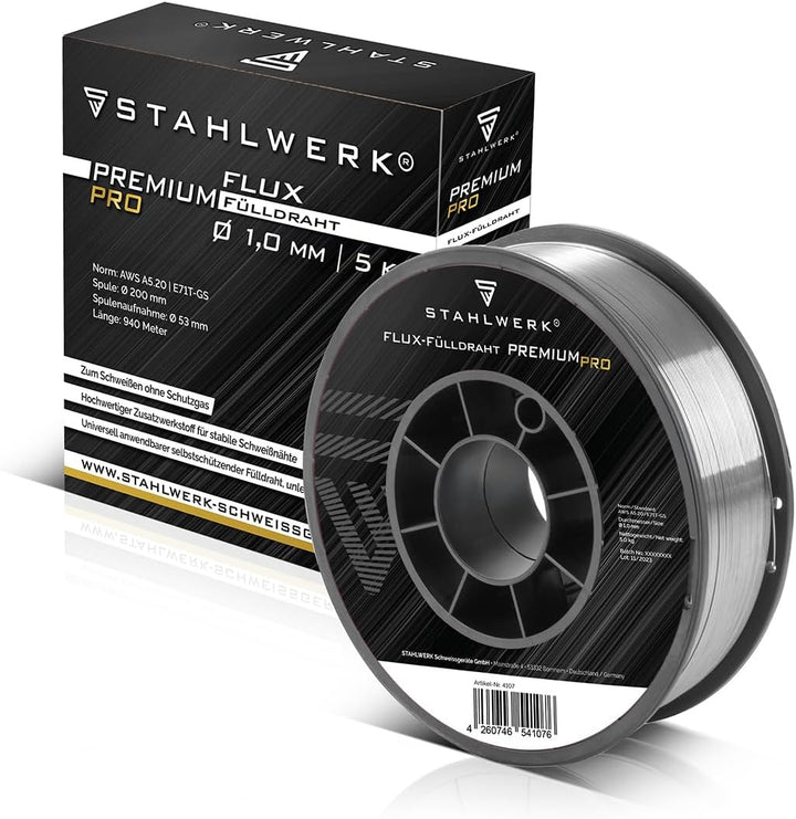 MIG MAG Premium Fülldraht E71T-GS Ø 1,0 mm S200/ D200 Rolle 5 kg, GS & TÜV geprüft
