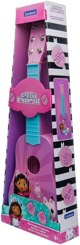 Lexibook, Gabby's Dollhouse, Meine erste Kinder-Gitarre, 6 Nylonsaiten, 53 cm, Inklusive Anleitung,