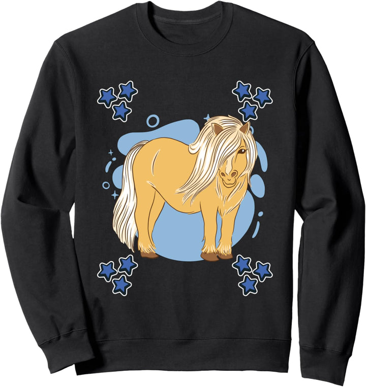 Herren Pony Zeichnung Sterne Jungen Pony Sweatshirt