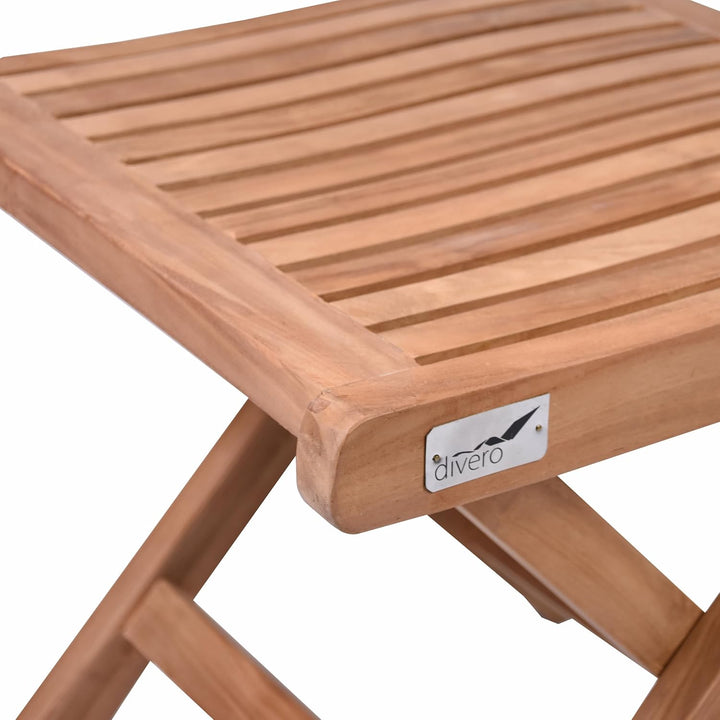 Divero klappbarer Bad-Hocker BACAN aus Teak Holz behandelt - Farbe: Braun
