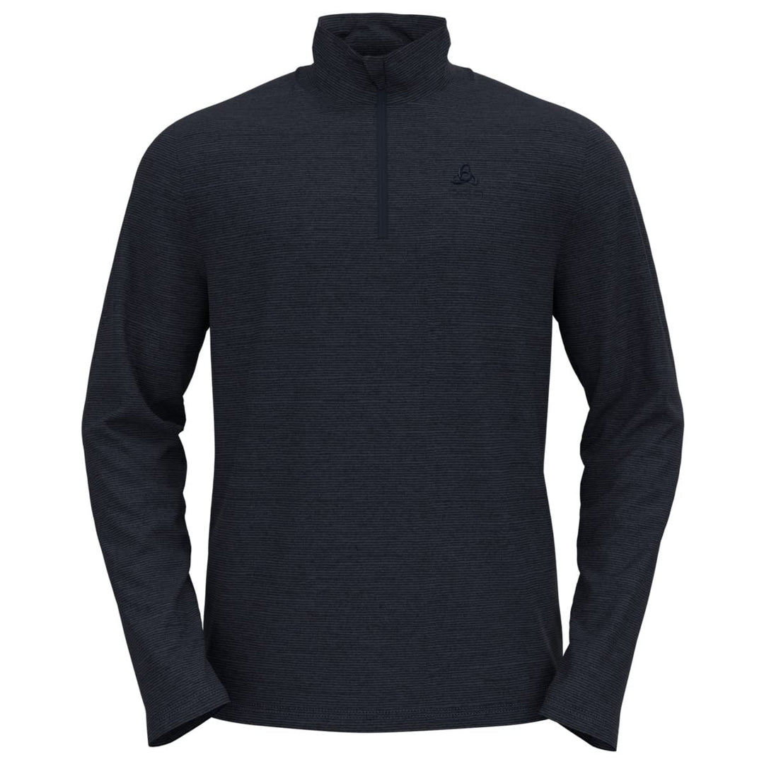Odlo Herren Roy_542332 Mid Layer mit Reissverschluss (1er Pack) S Dark Sapphire - Black - Stripes, S